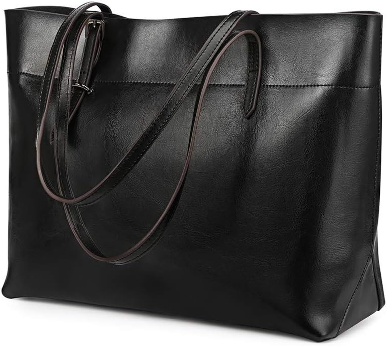 Kattee Vintage Genuine Leather Tote Shoulder Bag for Women Satchel Handbag with Top Handles - necksoother