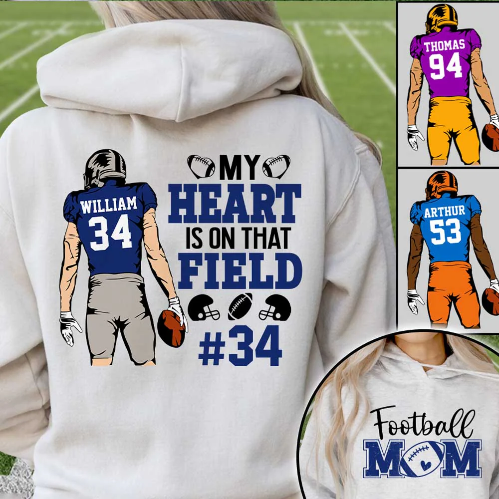 My Heart Is On That Field Personalized Shirt Football Game Day Custom Nickname - necksoother