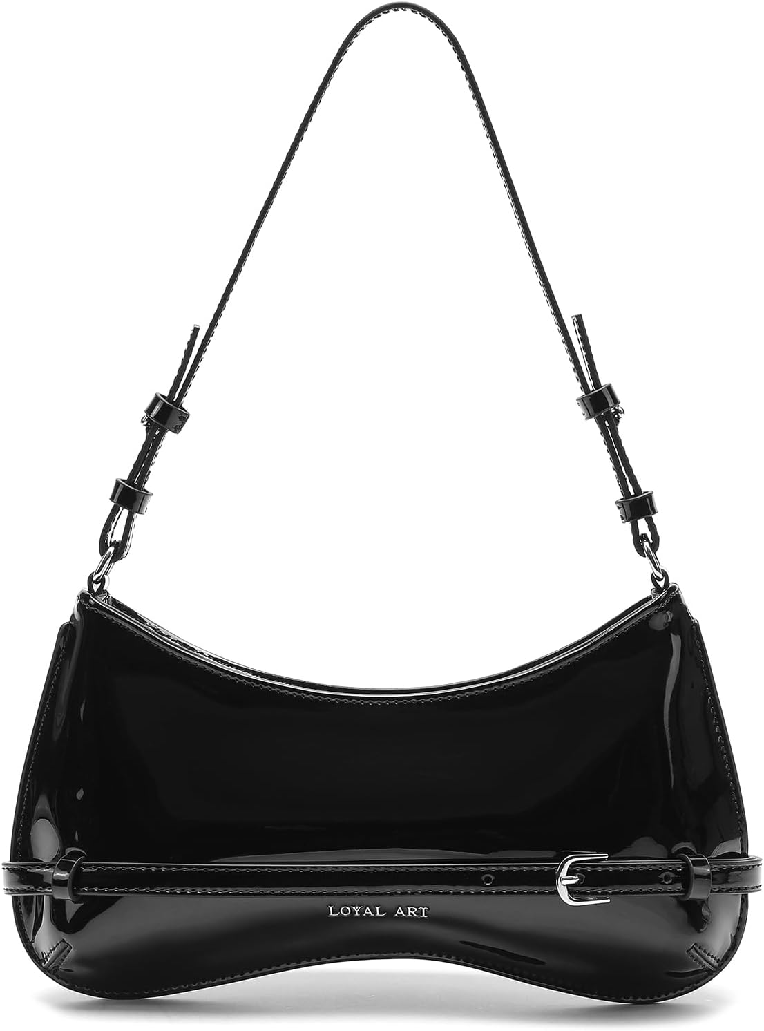 Trendy Shoulder Bag for Women. Small Under the Arm Purse Patent Leather Womens Purses and Handbags with Zipper Closure - necksoother