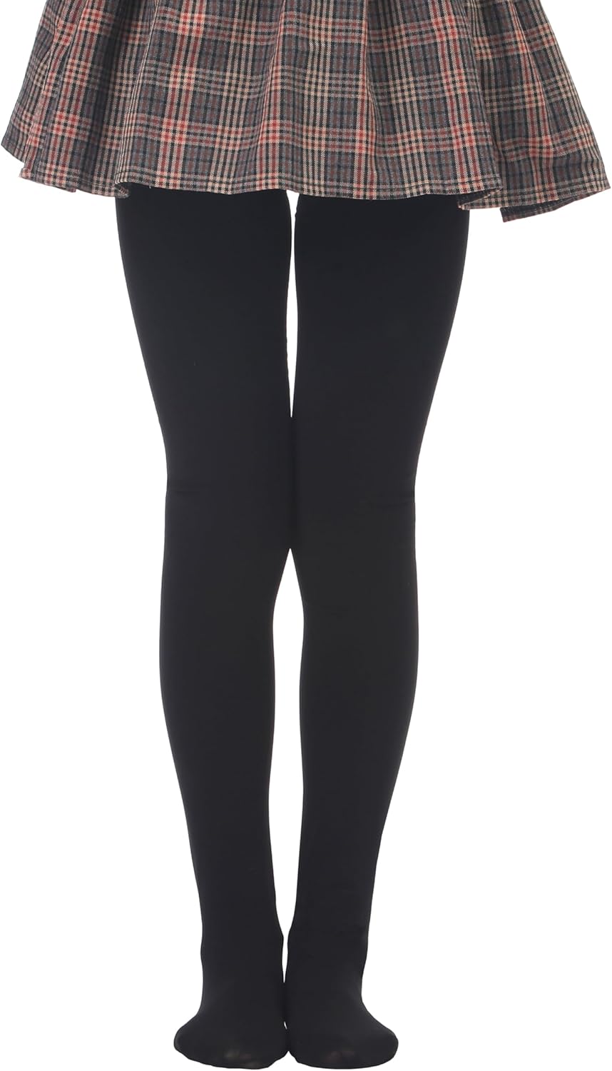 EVERSWE Girls' Winter Fleece Lined Tights. Girls' Thick Microfiber Tights - necksoother