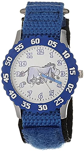 Disney Winnie the Pooh Kids' Stainless Steel Time Teacher Analog Quartz Nylon Strap Watch - necksoother