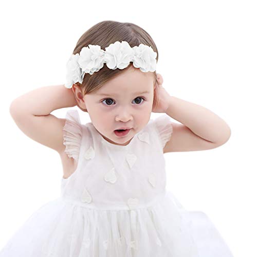 Fmeida Flower Crown Baby Headbands Newborn Floral Birthday Headbands for 4-24 Months - necksoother