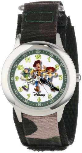 Disney Toy Story Kids' Stainless Steel Time Teacher Analog Quartz Nylon Watch - necksoother