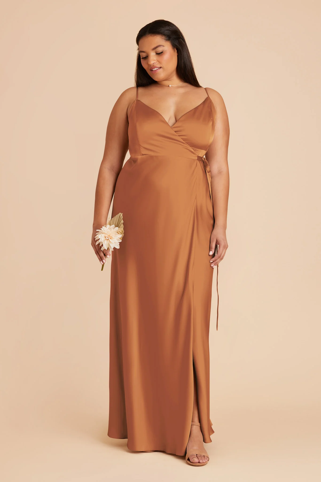 Cindy Matte Satin Dress - Rust - necksoother