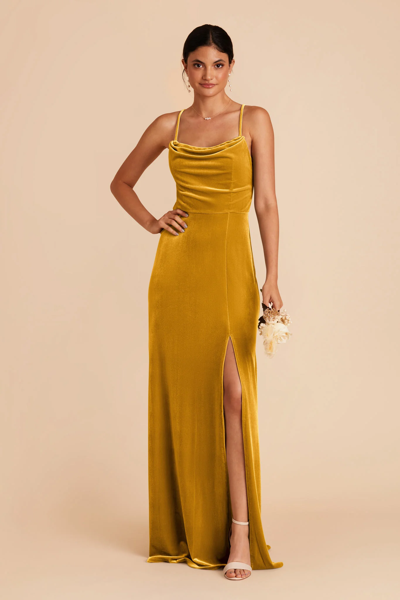 Ash Velvet Dress - Butterscotch - necksoother