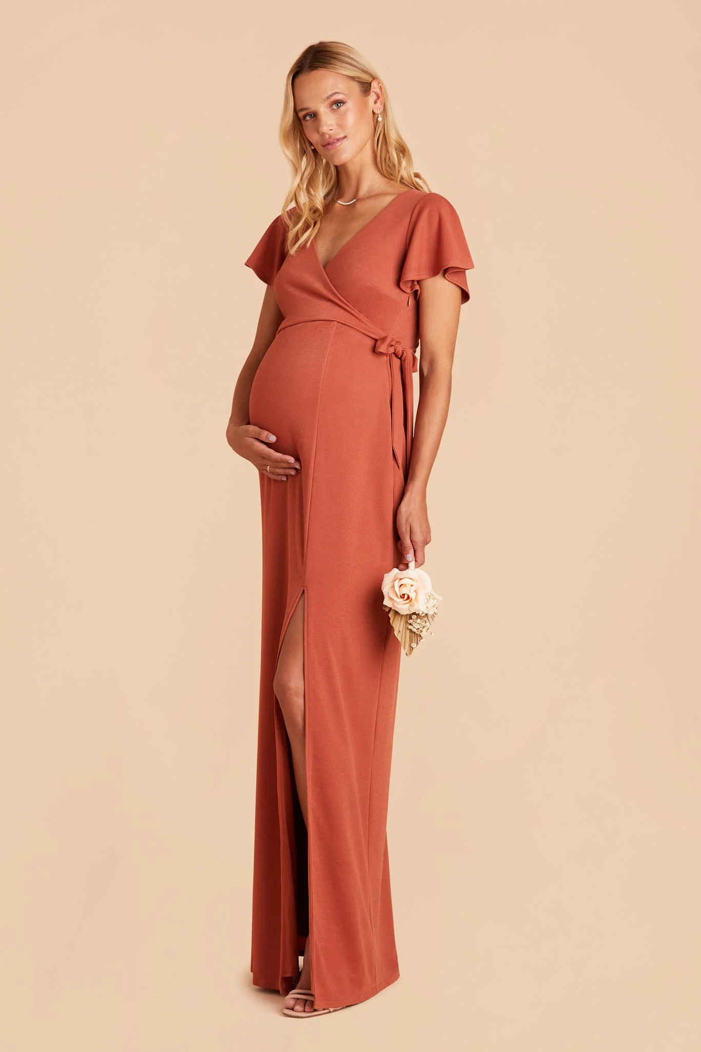 Yolanda Crepe Dress - Terracotta - necksoother