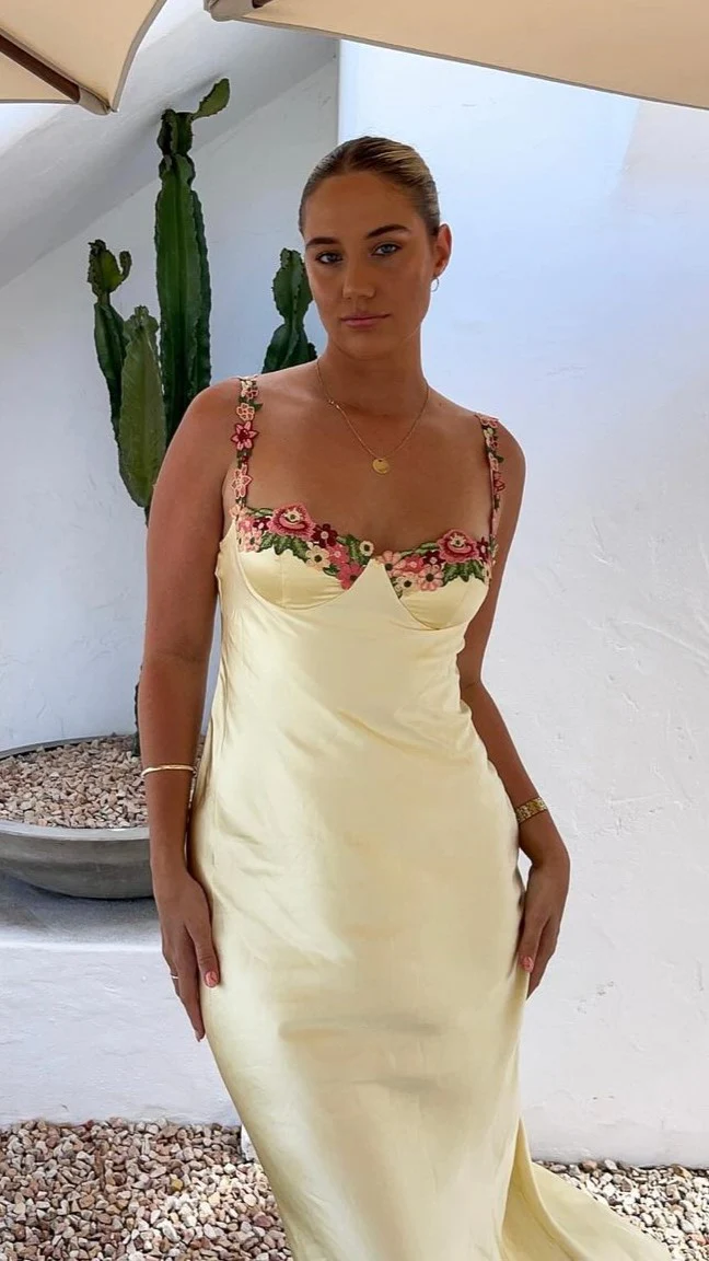 Aurora Maxi Dress - Yellow - necksoother
