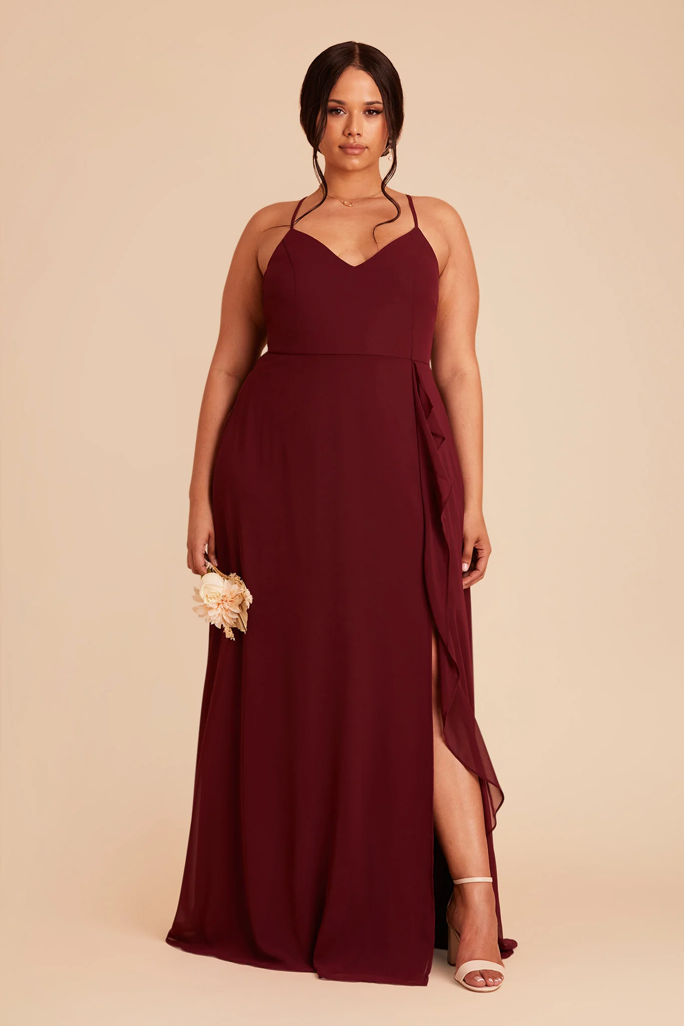 Theresa Chiffon Dress - Cabernet - necksoother