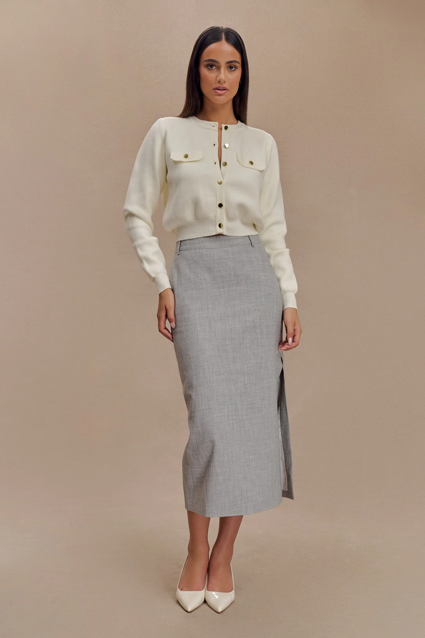 Tabitha Knit Cardigan - Ivory - necksoother