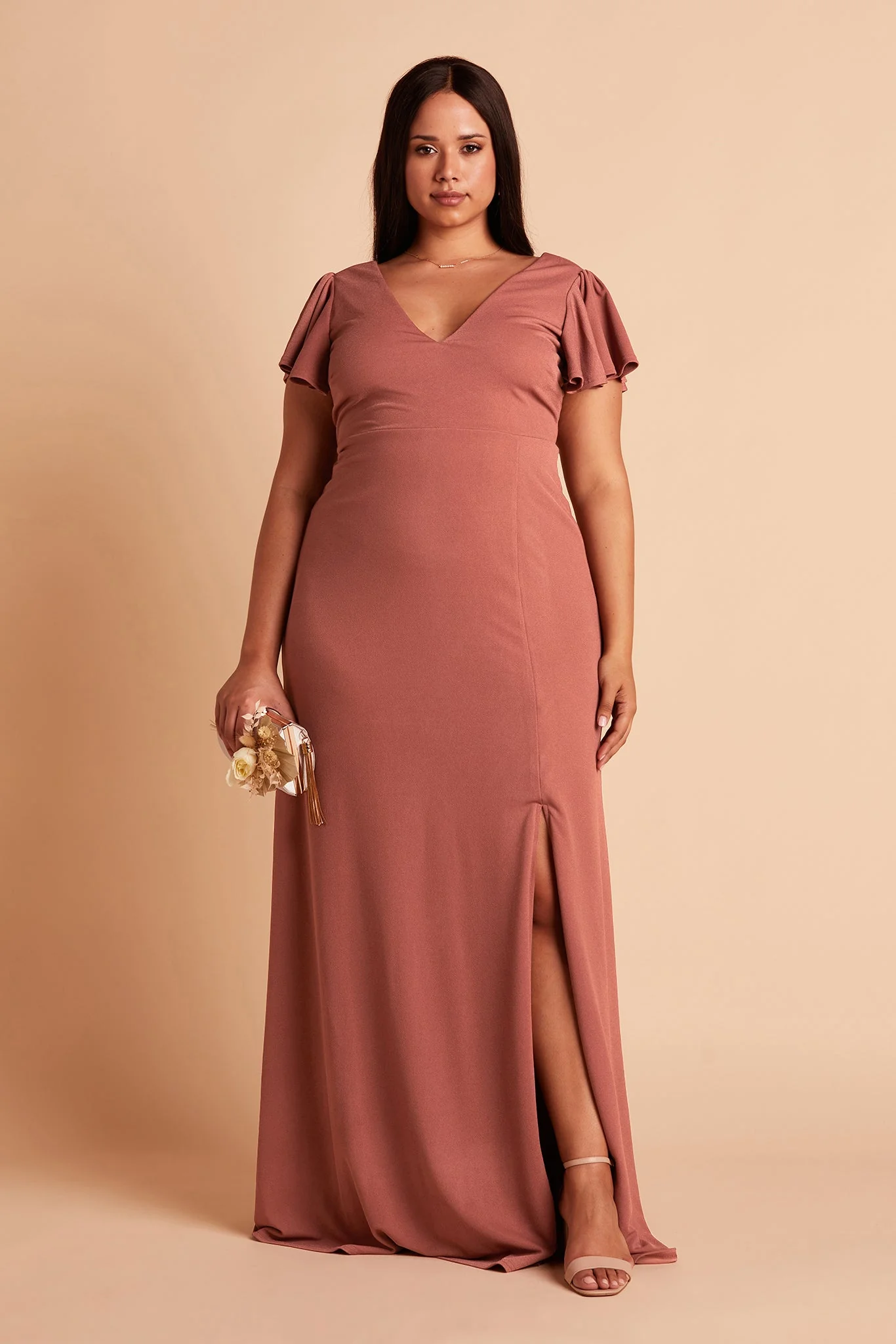 Hannah Crepe Dress - Desert Rose - necksoother