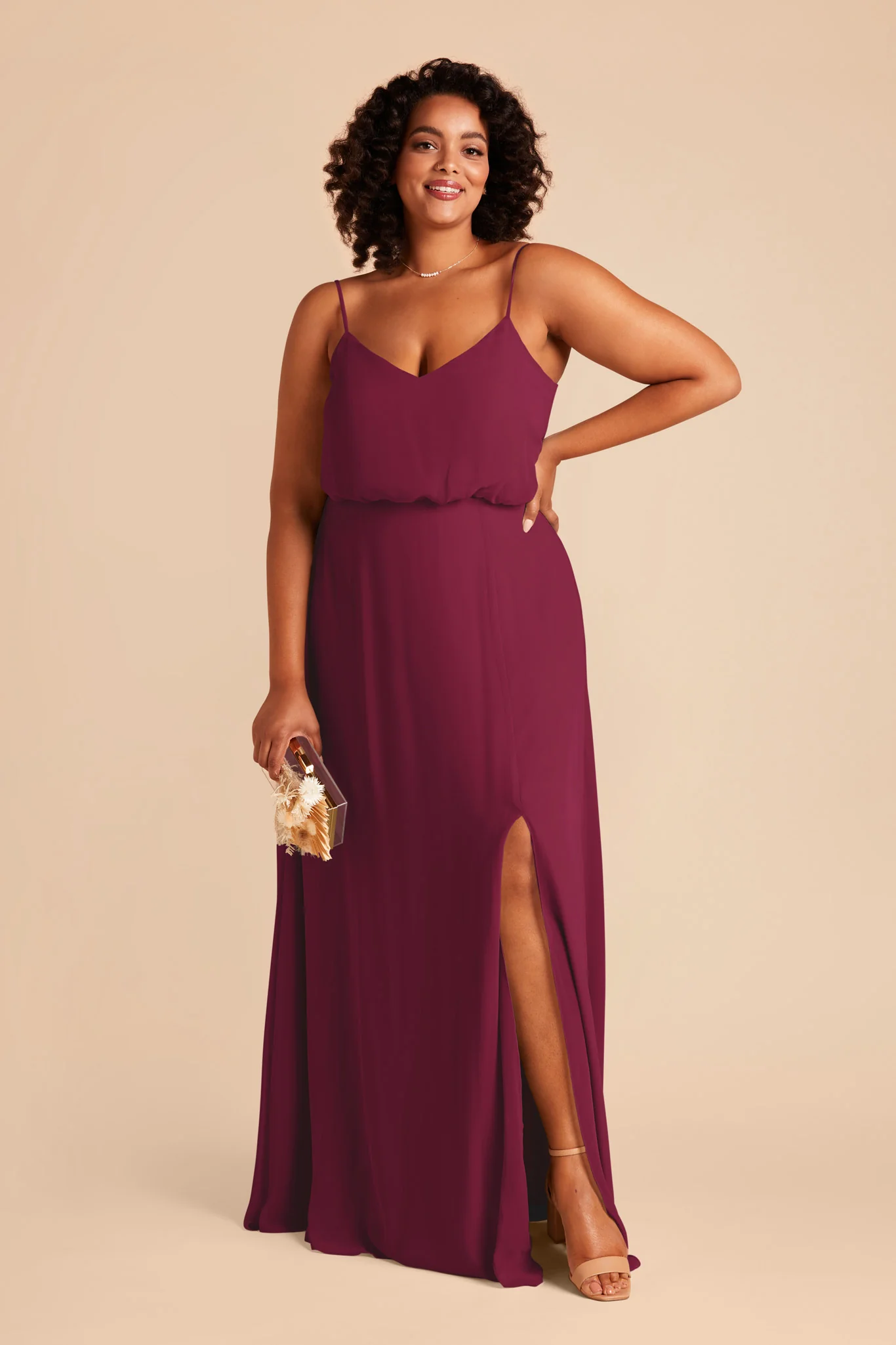 Gwennie Dress With Slit - Berry - necksoother