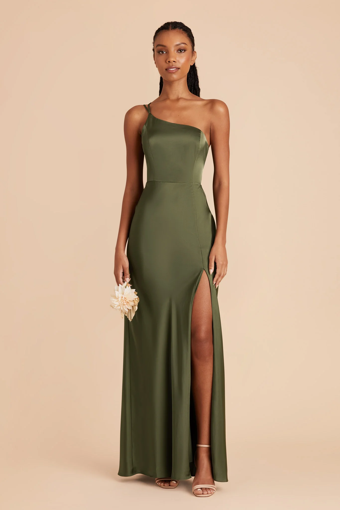 Kensie Matte Satin Dress - Olive - necksoother