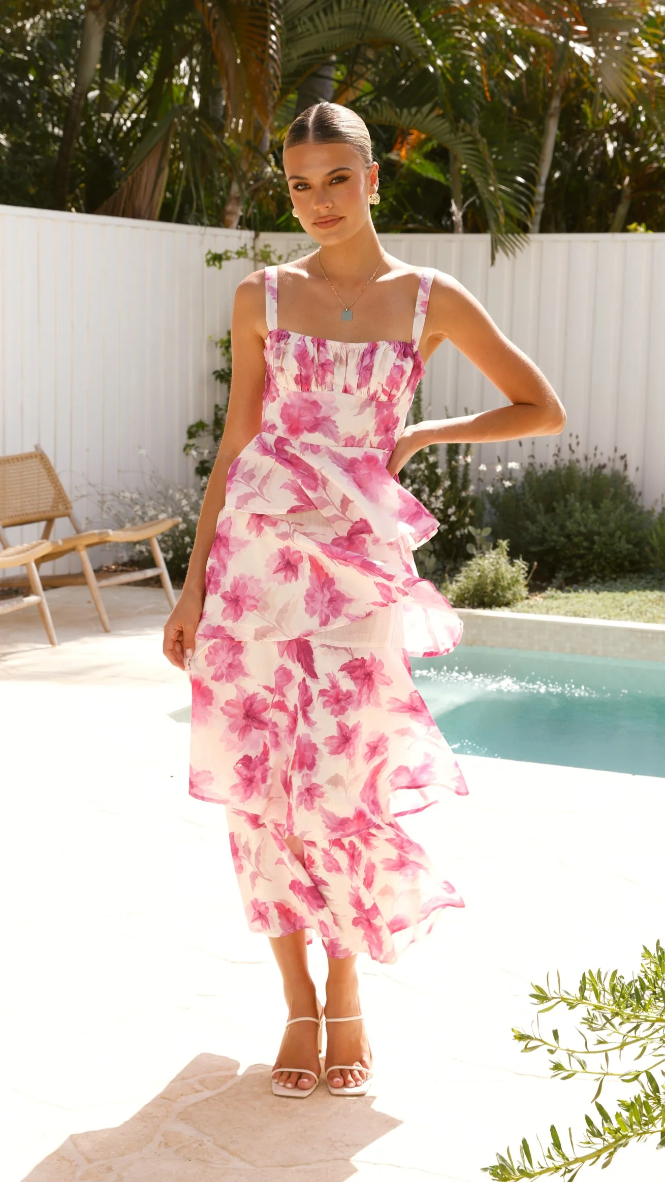 Indi Maxi Dress - Pink Floral - necksoother