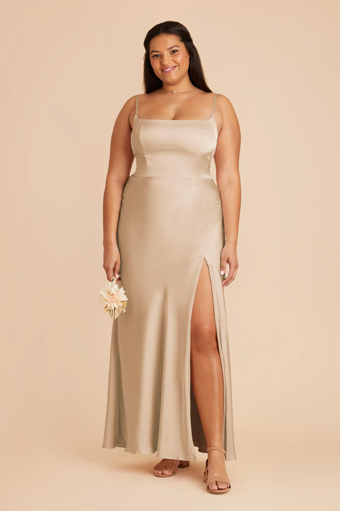 Mai Matte Satin Dress - Gold - necksoother