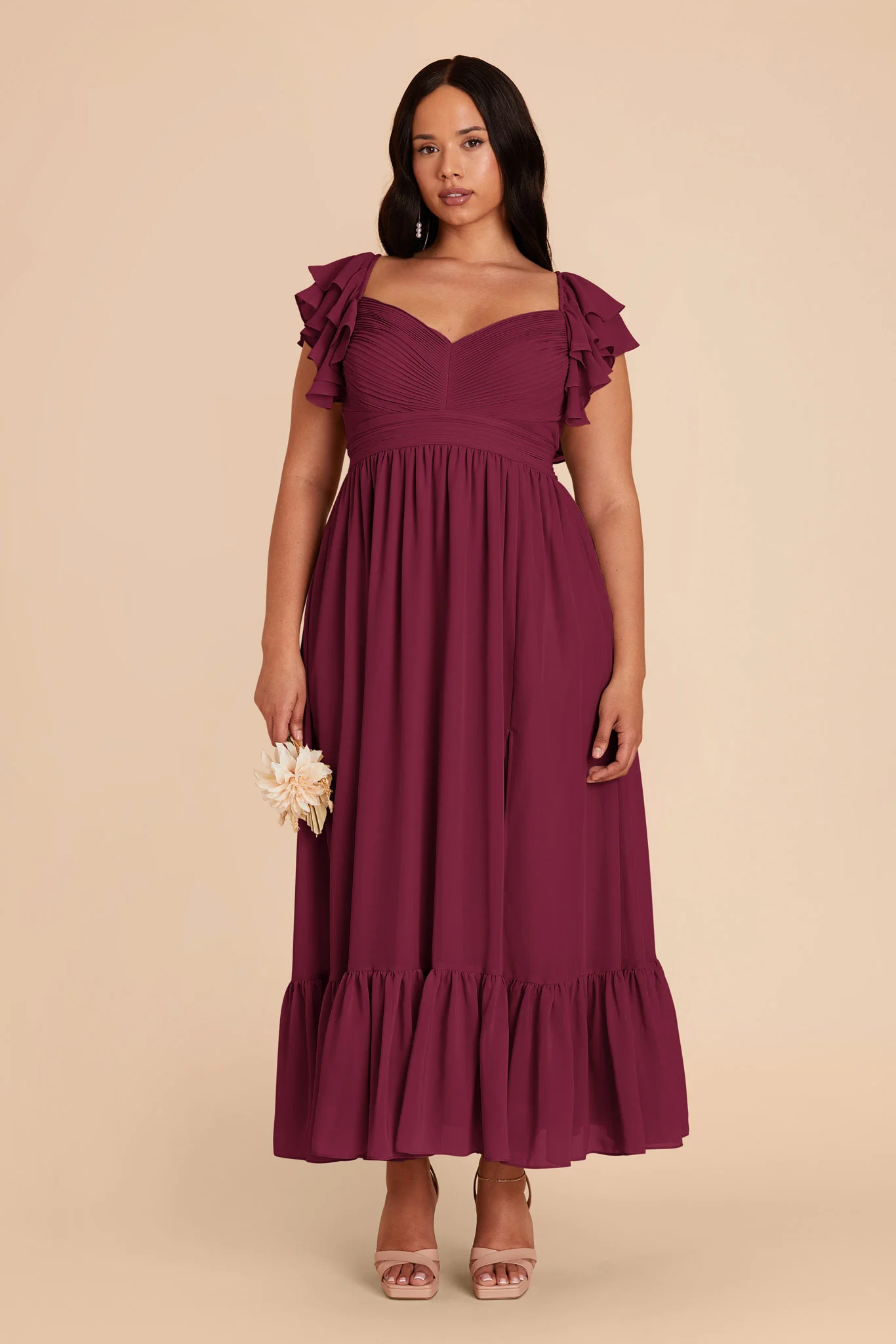 Michelle Chiffon Dress - Berry - necksoother