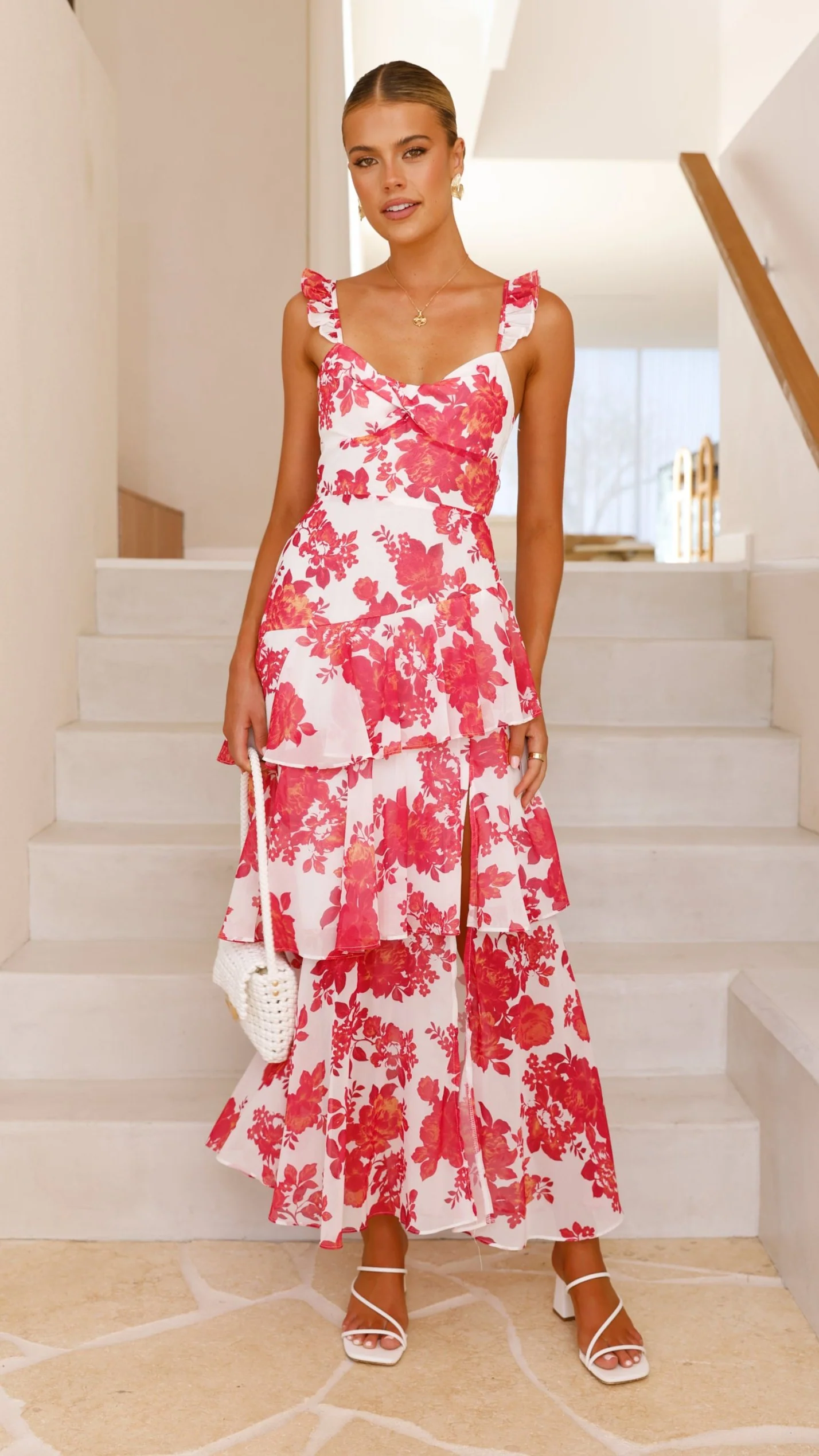 Achelle Maxi Dress - Red Floral - necksoother