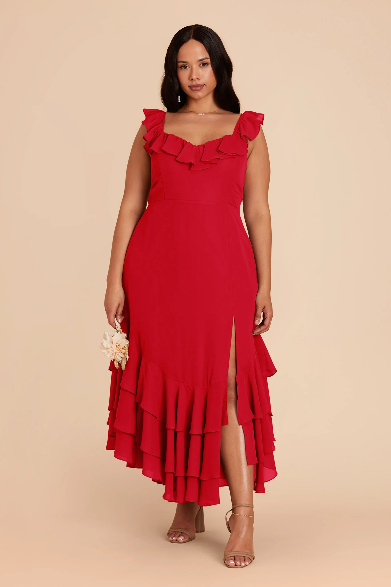 Ginny Chiffon Dress - Ruby Red - necksoother