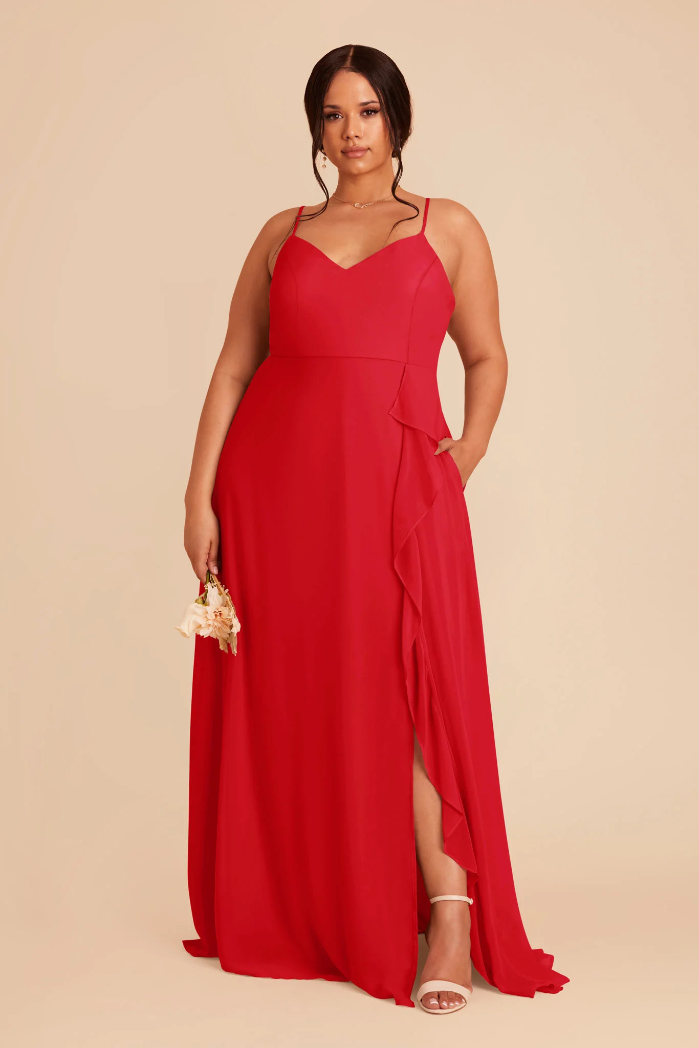 Theresa Chiffon Dress - Ruby Red - necksoother