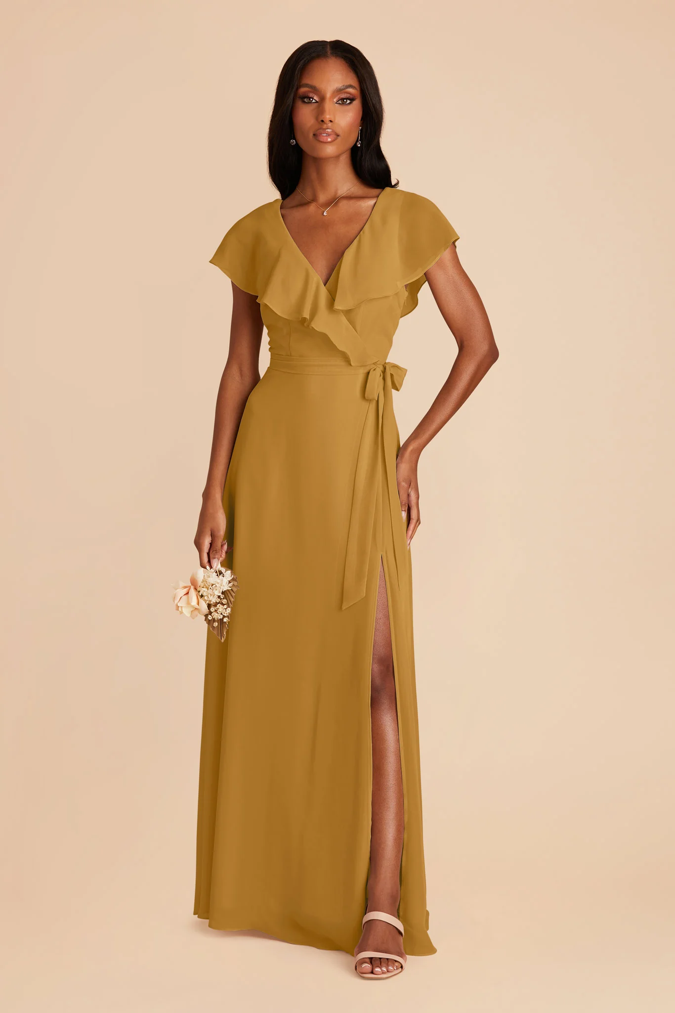 Jackson Chiffon Dress - Marigold - necksoother