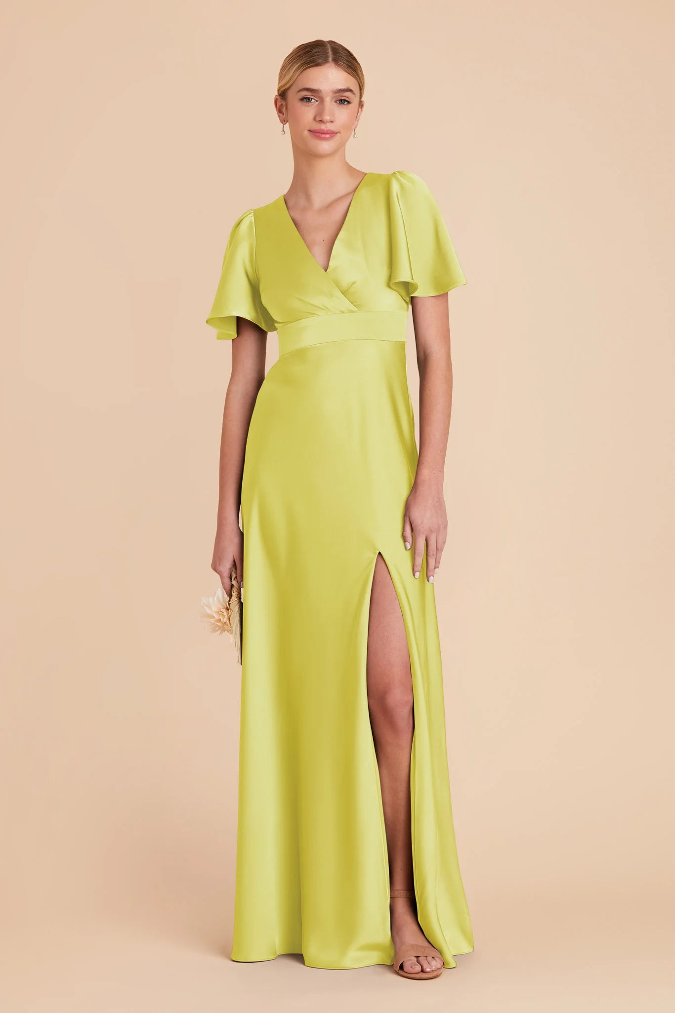 Marni Matte Satin Dress - Chartreuse - necksoother