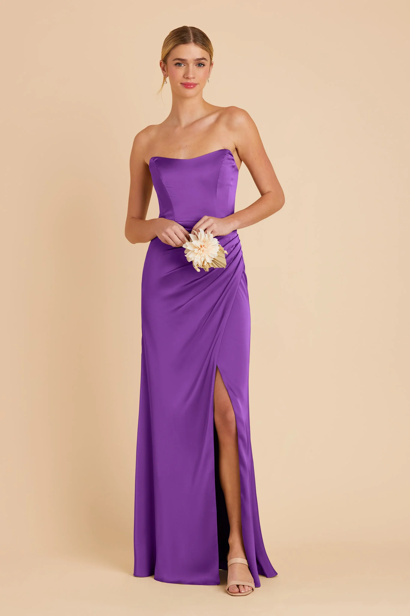 Anne Matte Satin Dress - Amethyst - necksoother