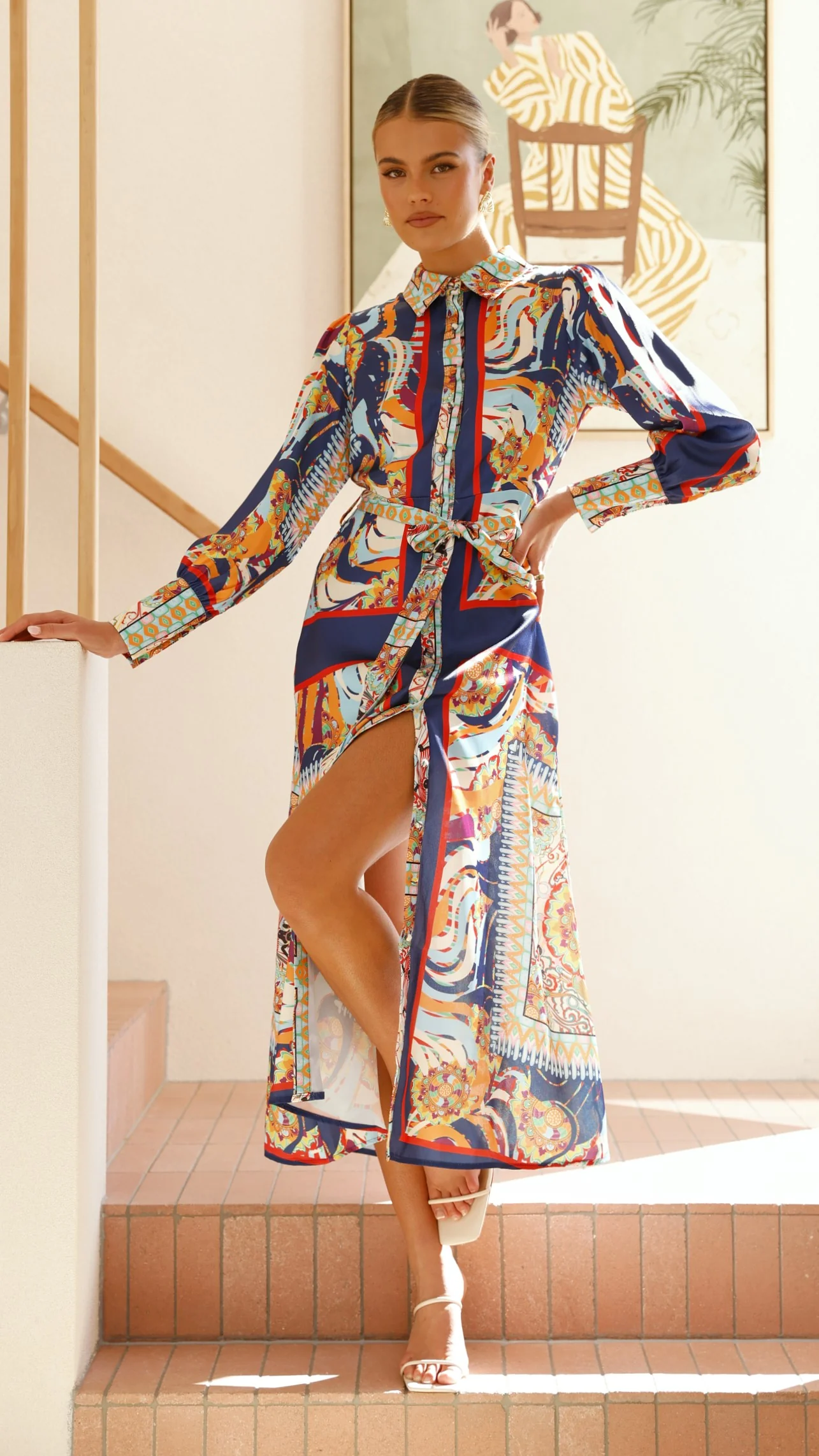 Vaike Maxi Dress - Navy Print - necksoother