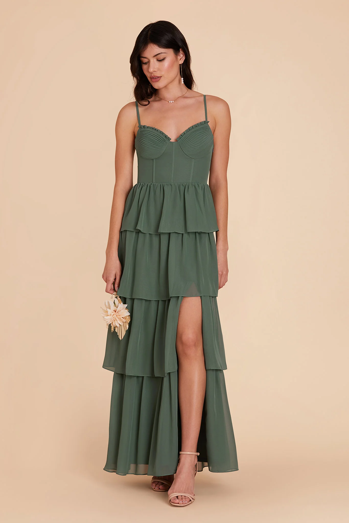 Lola Chiffon Dress - Eucalyptus - necksoother