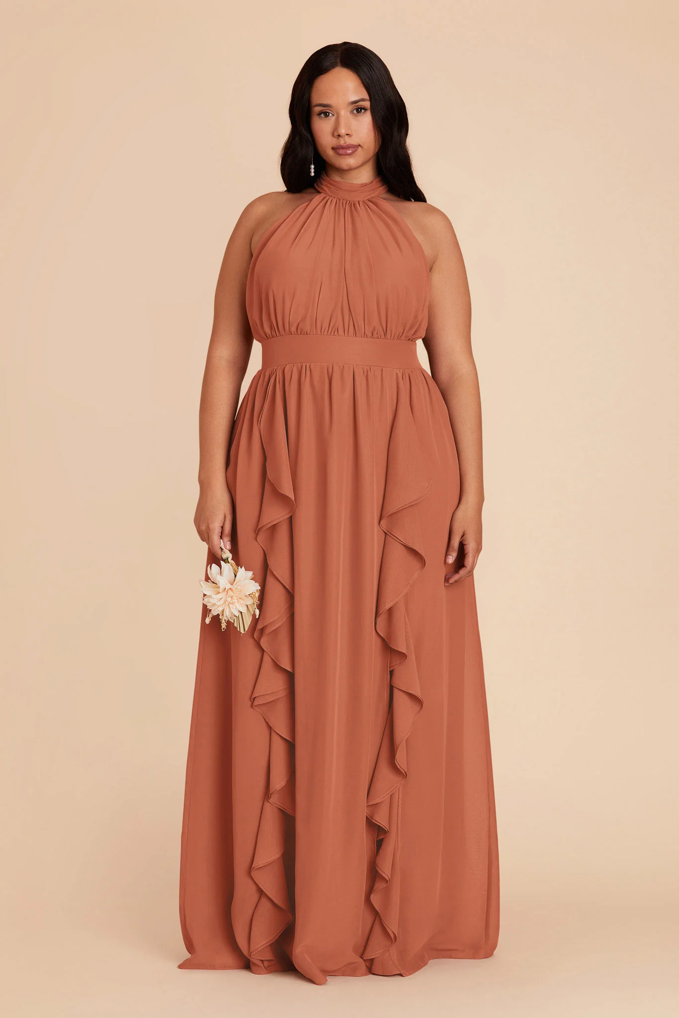 Joyce Chiffon Dress - Terracotta - necksoother