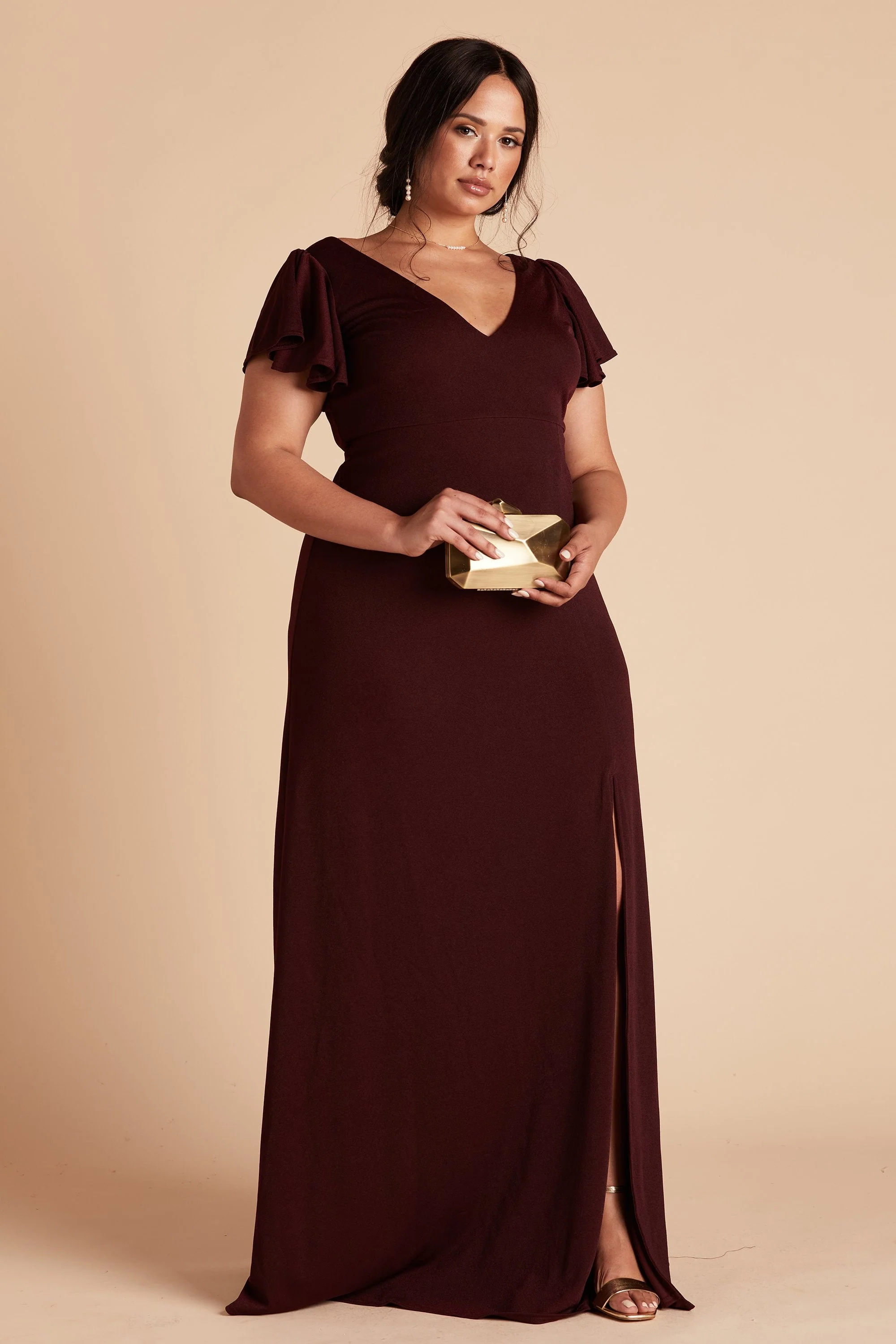 Hannah Crepe Dress - Cabernet - necksoother