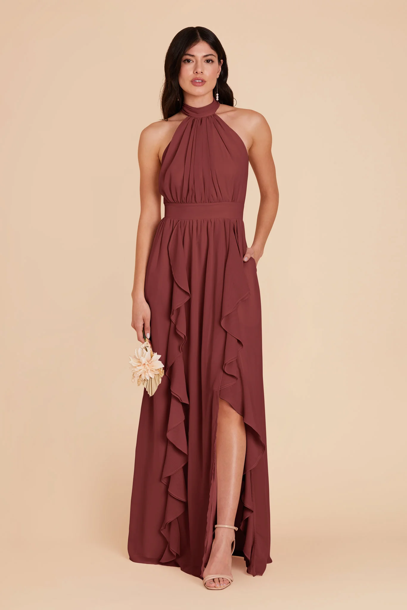Joyce Chiffon Dress - Rosewood - necksoother