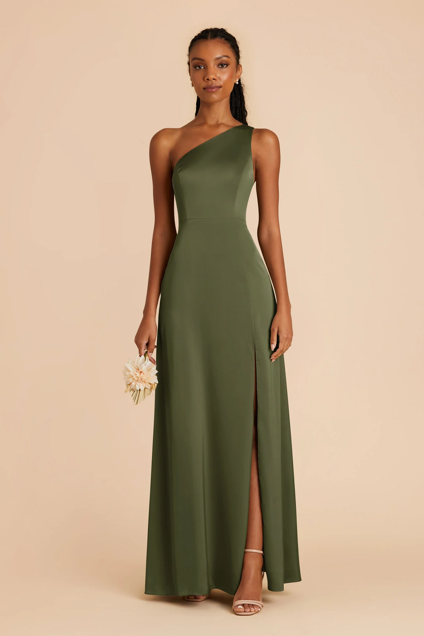 Kira Matte Satin Dress - Olive - necksoother