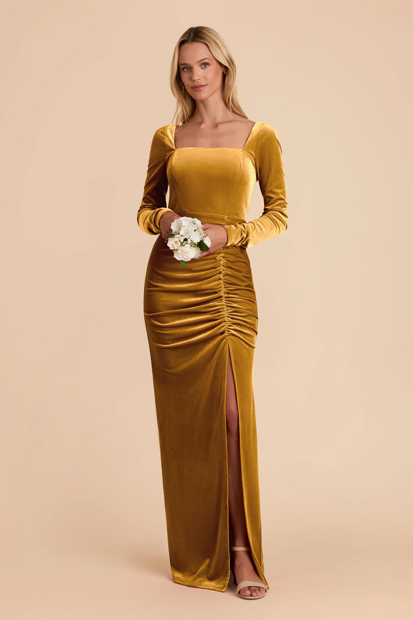 Ivy Velvet Dress - Butterscotch - necksoother