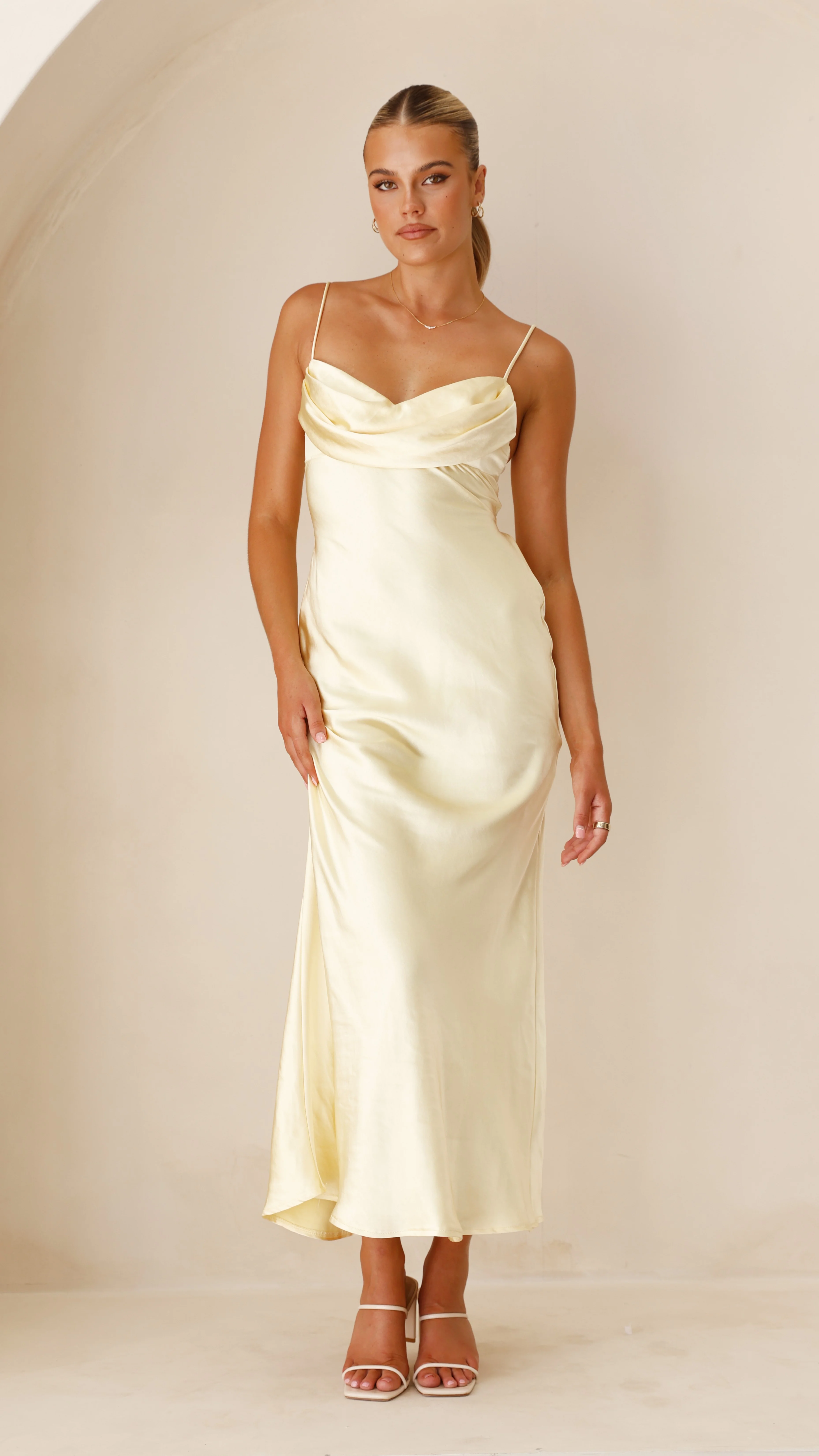 Justine Midi Dress - Yellow - necksoother