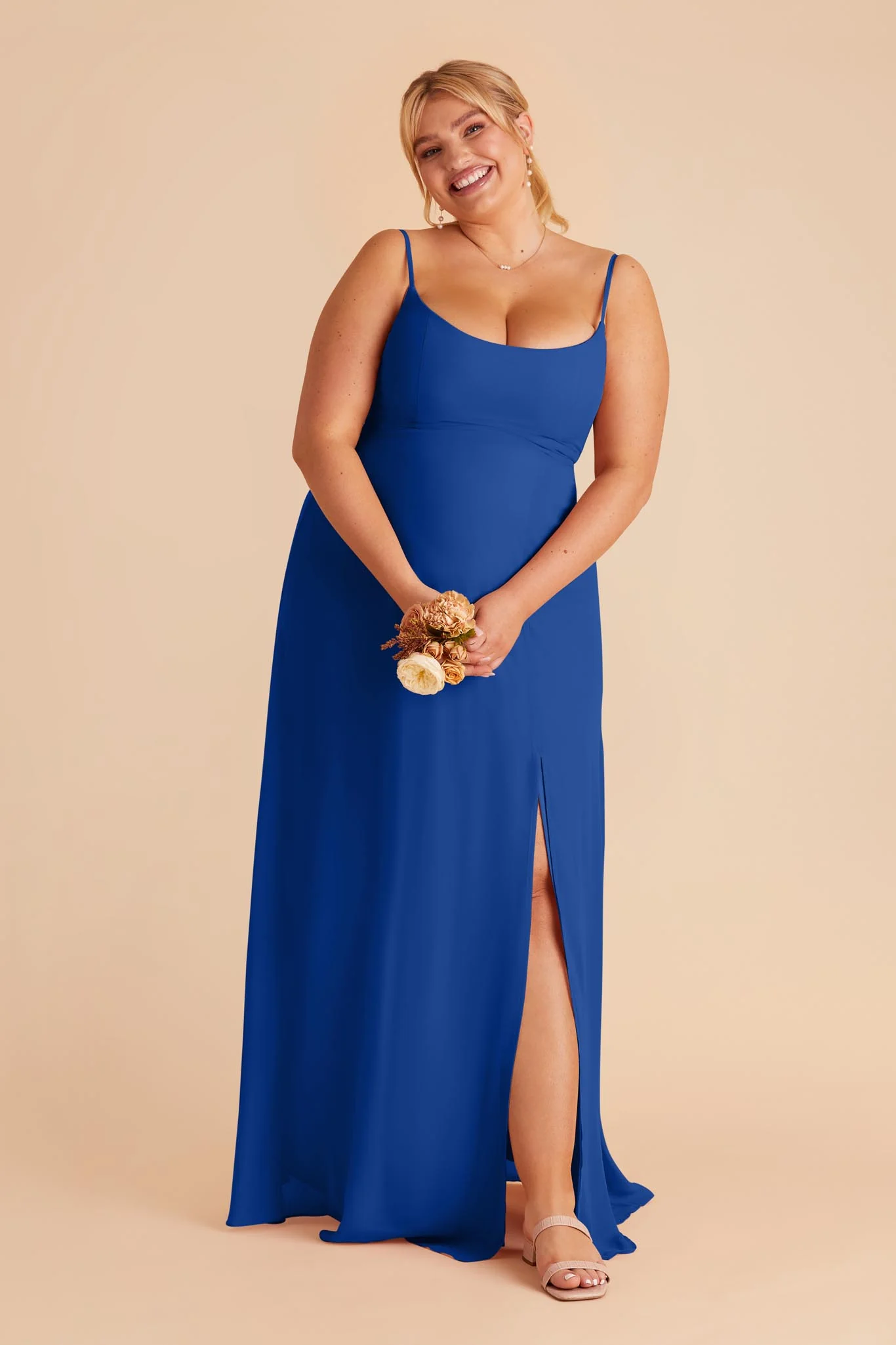 Amy Chiffon Dress - Cobalt Blue - necksoother