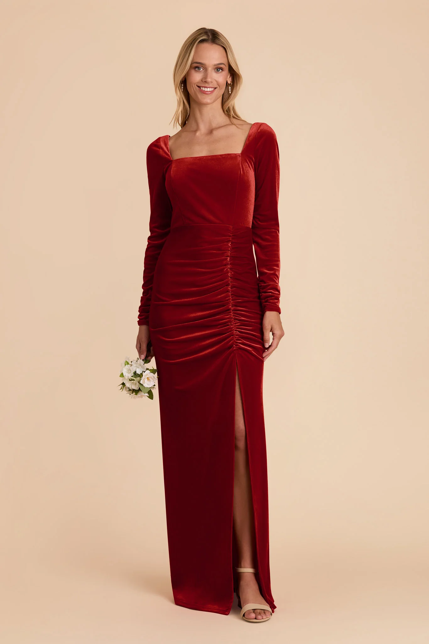 Ivy Velvet Dress - Burnt Orange - necksoother