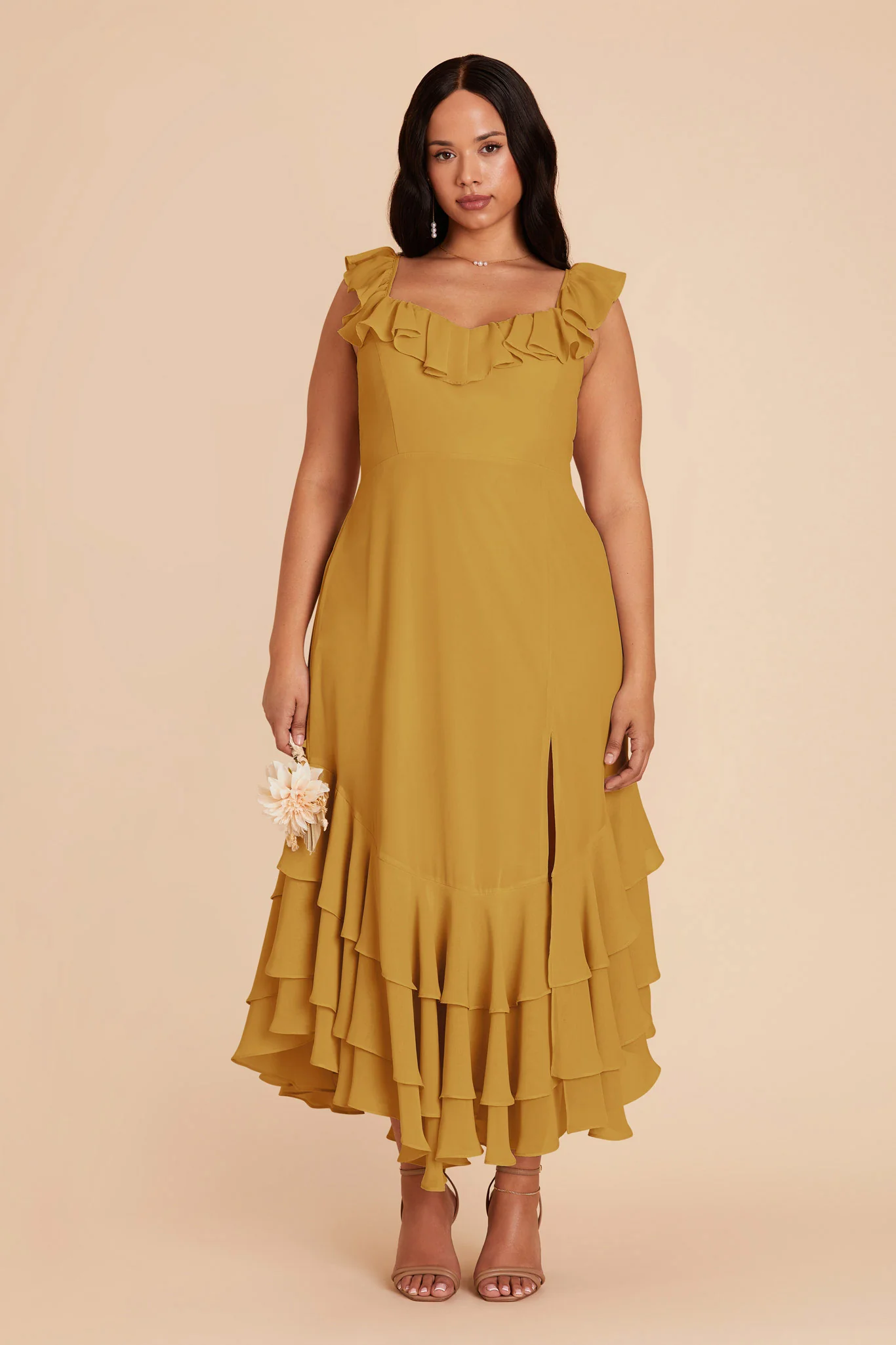 Ginny Chiffon Dress - Marigold - necksoother