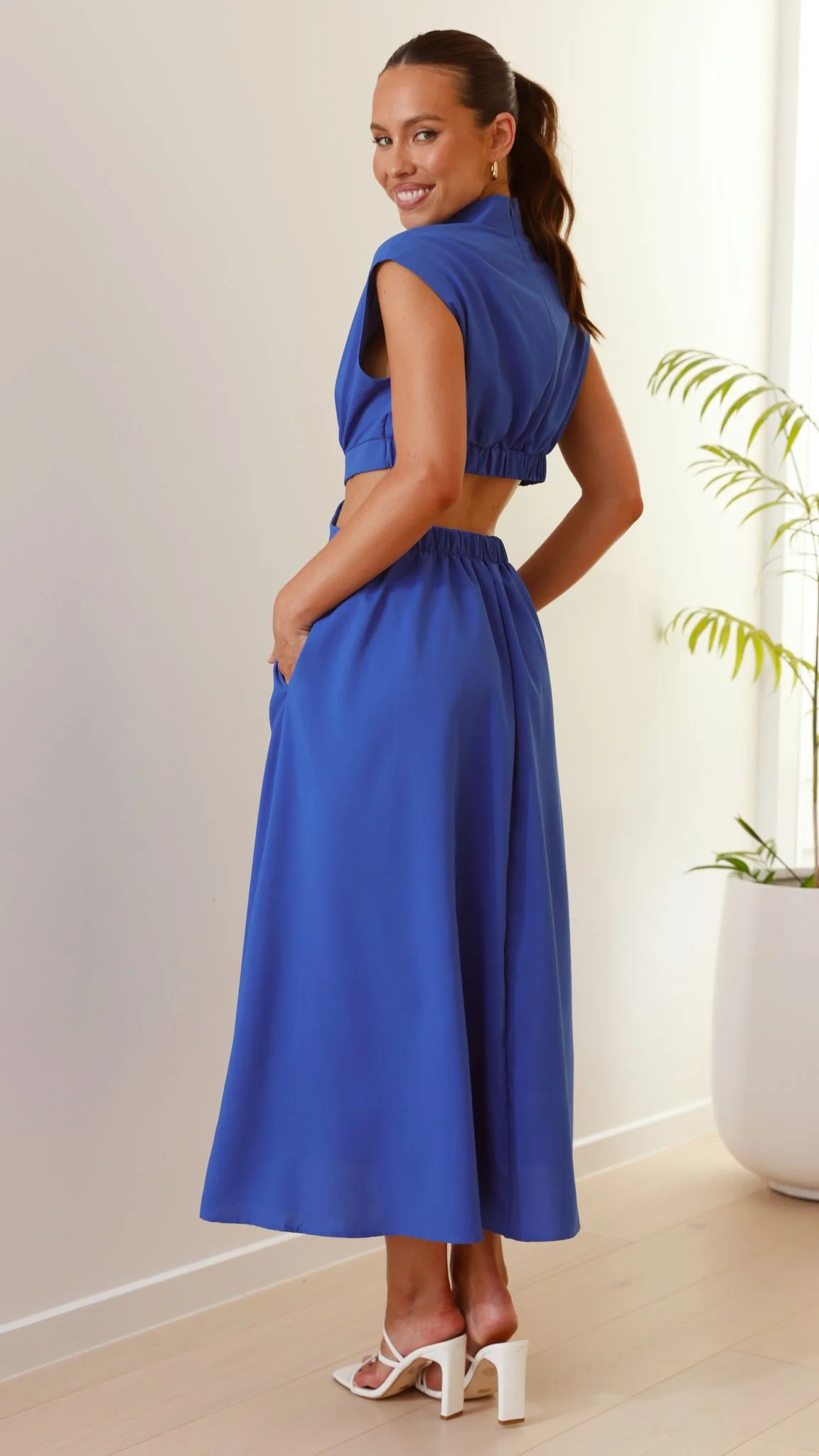 Maddison Midi Dress - Blue - necksoother