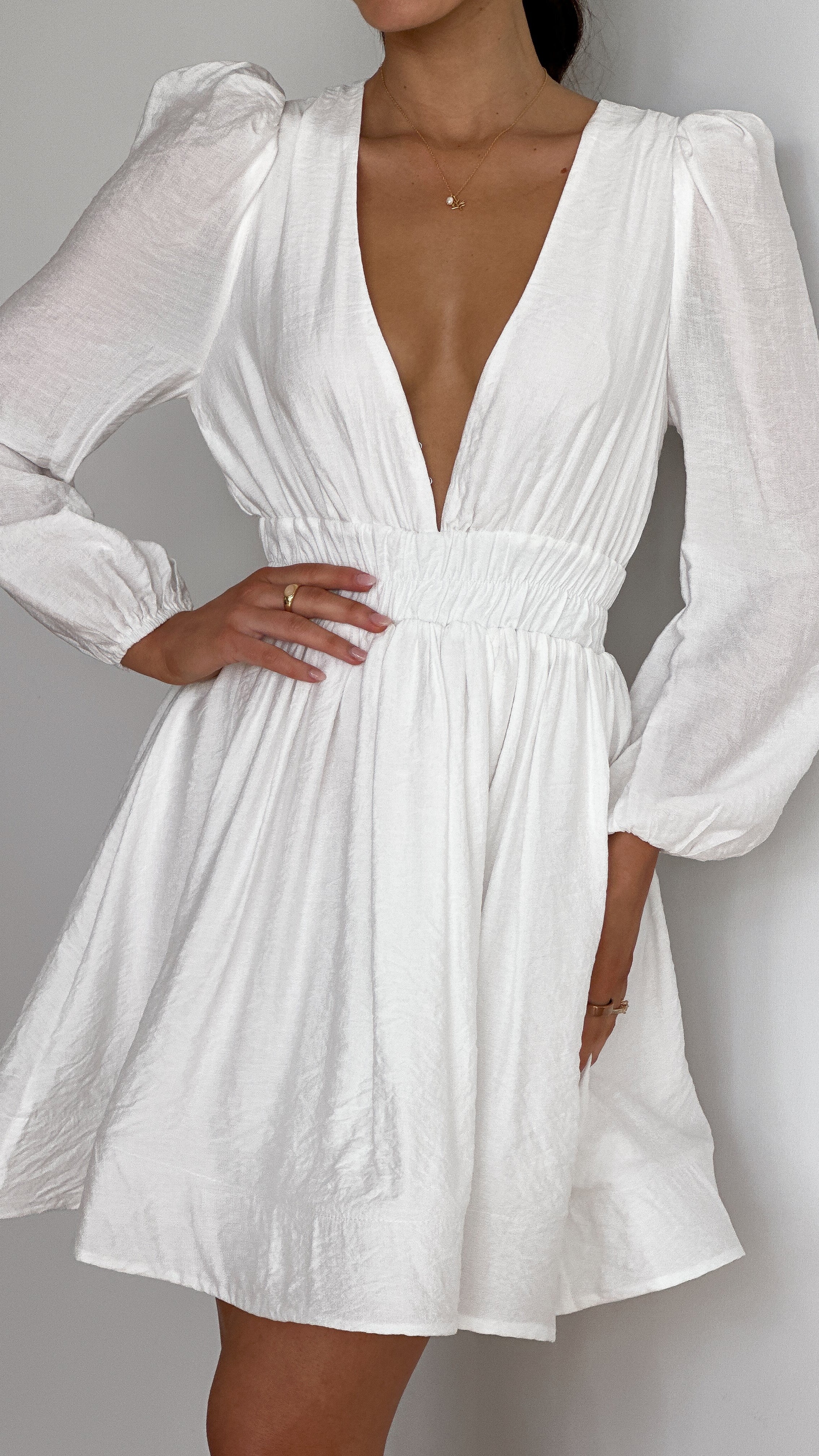 Charlotte Mini Dress - White - necksoother