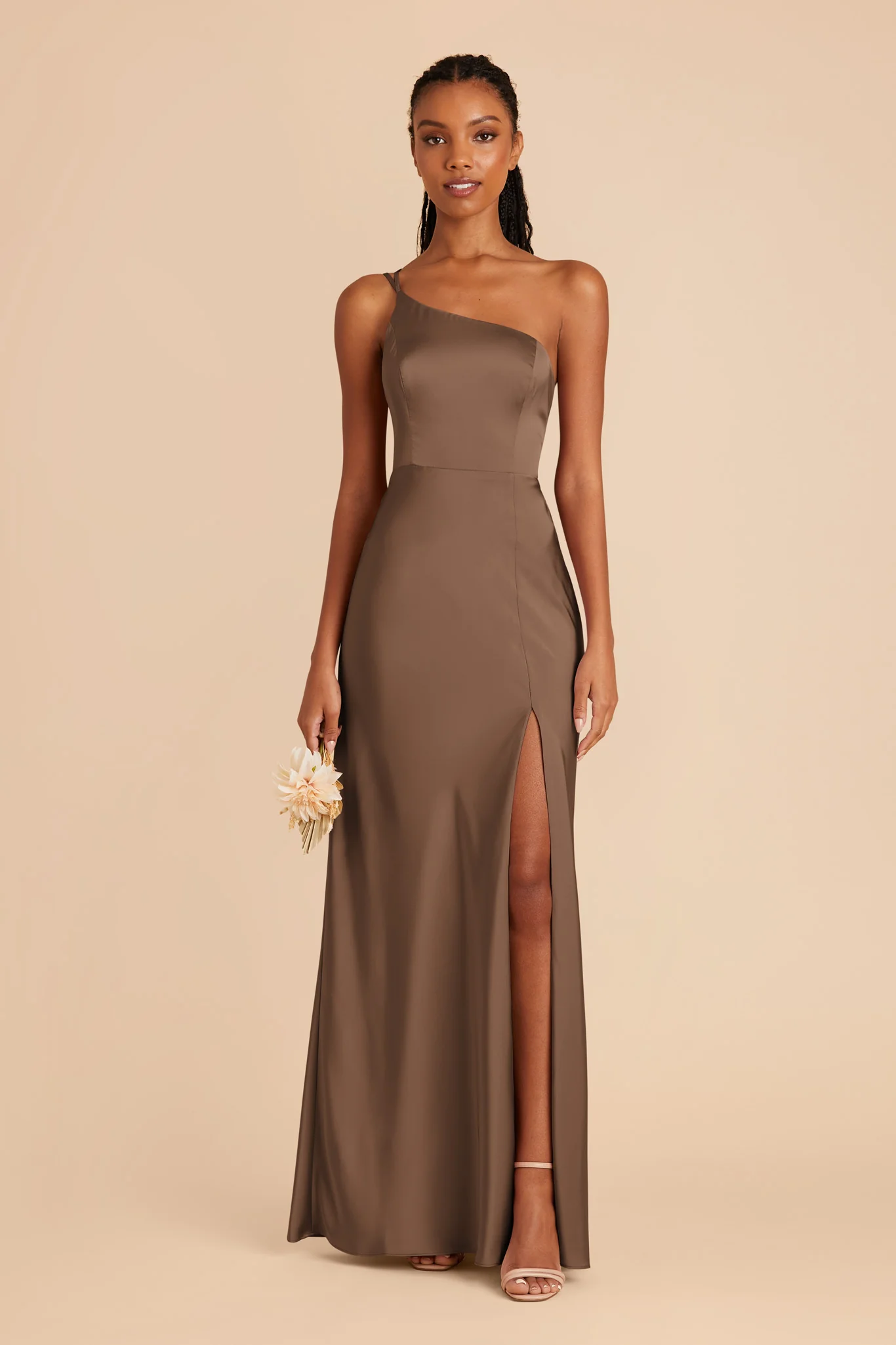 Kensie Matte Satin Dress - Mocha - necksoother