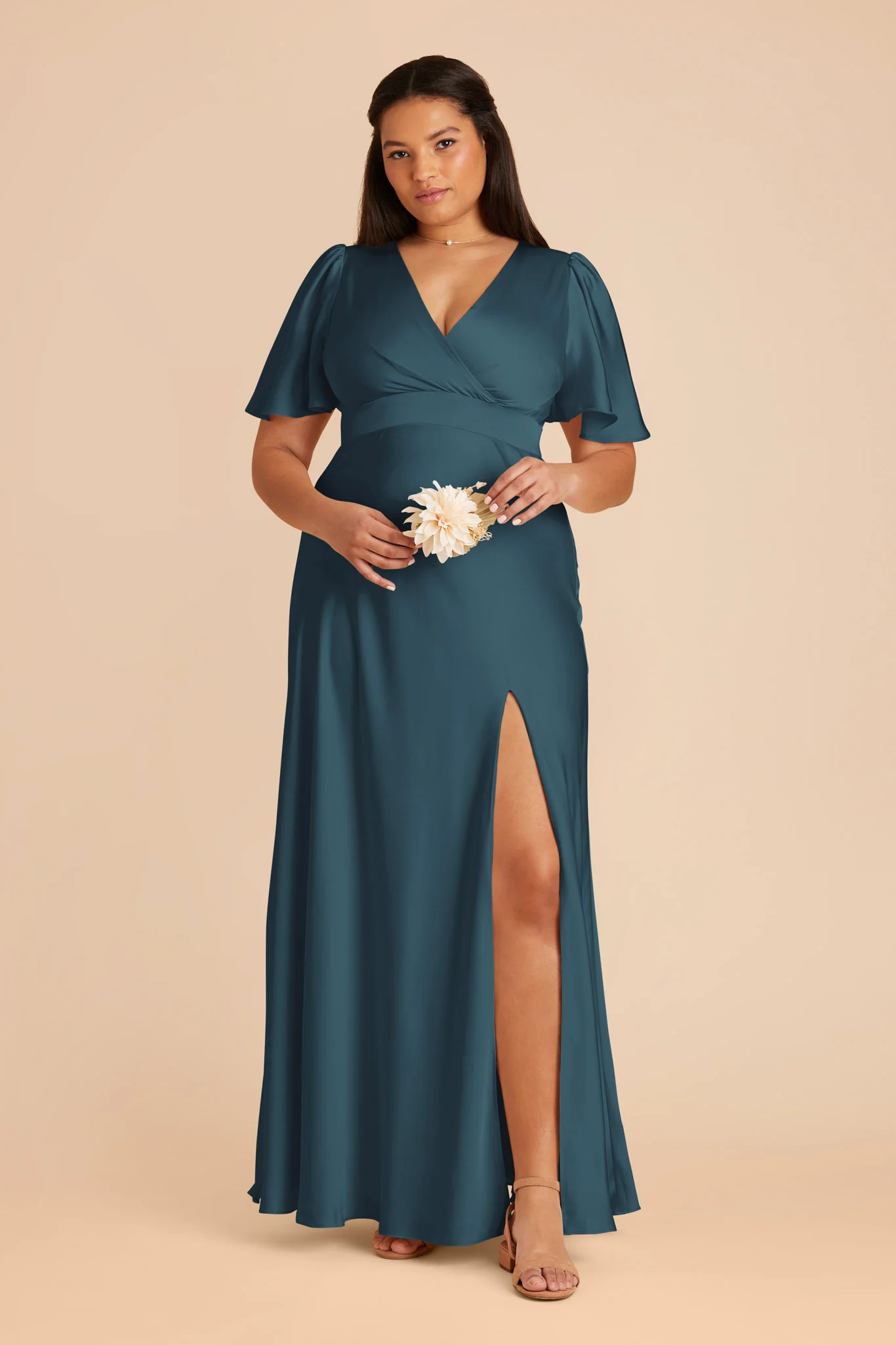 Marni Matte Satin Dress - Dark Teal - necksoother