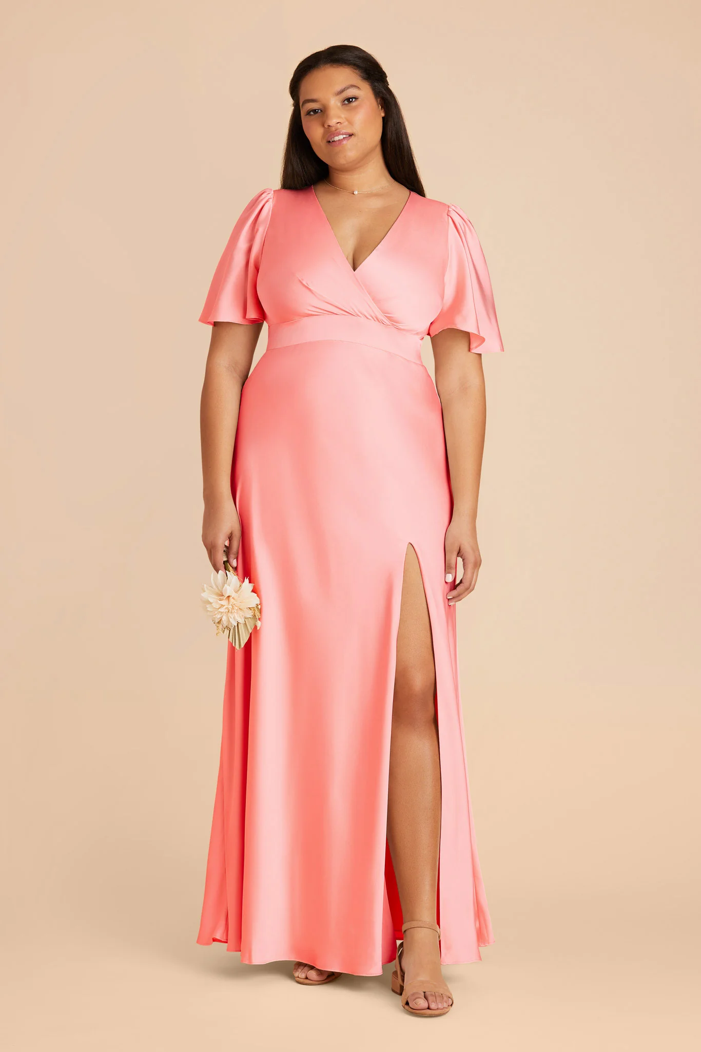 Marni Matte Satin Dress - Coral Pink - necksoother
