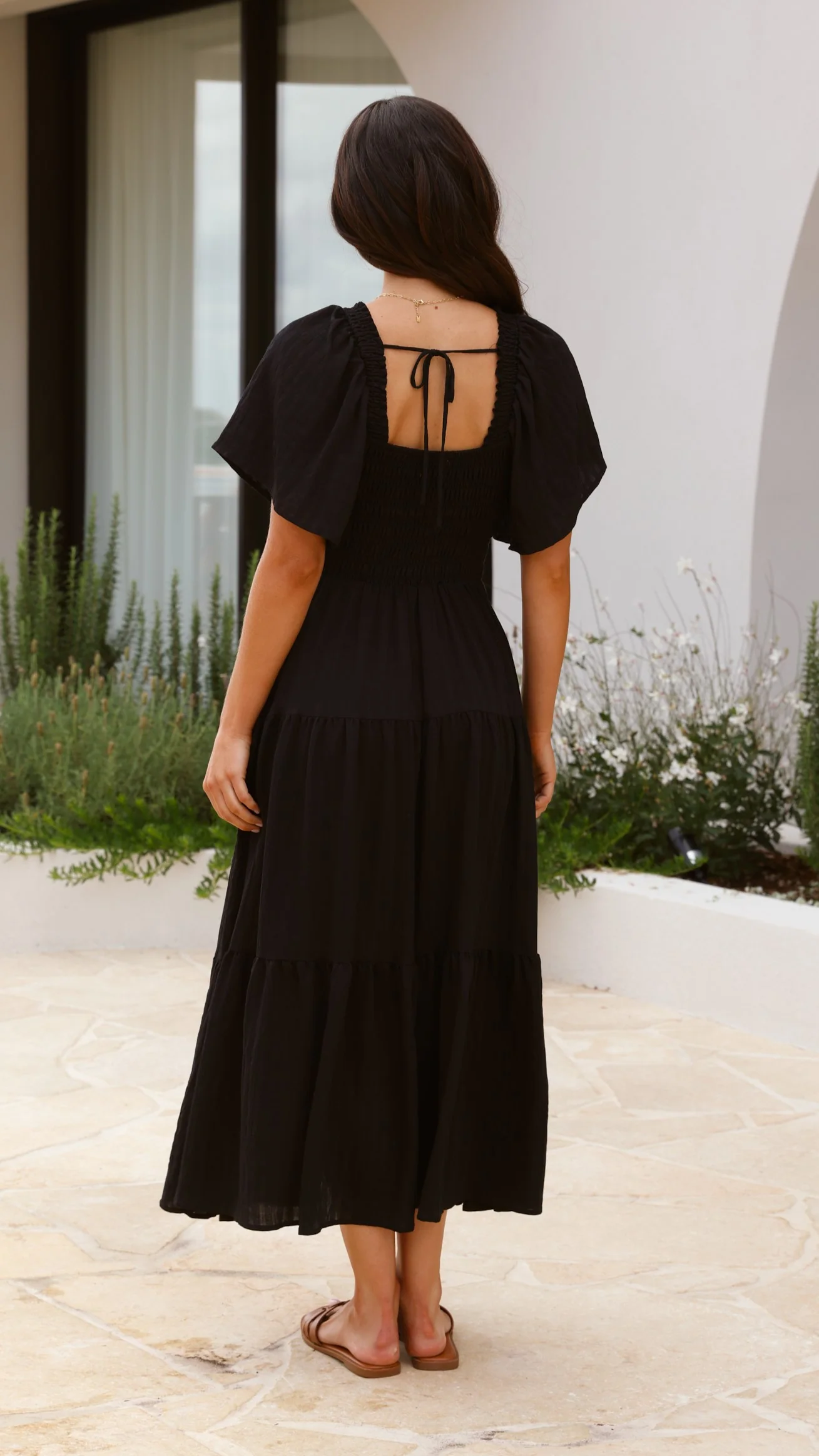 Lainey Midi Dress - Black - necksoother