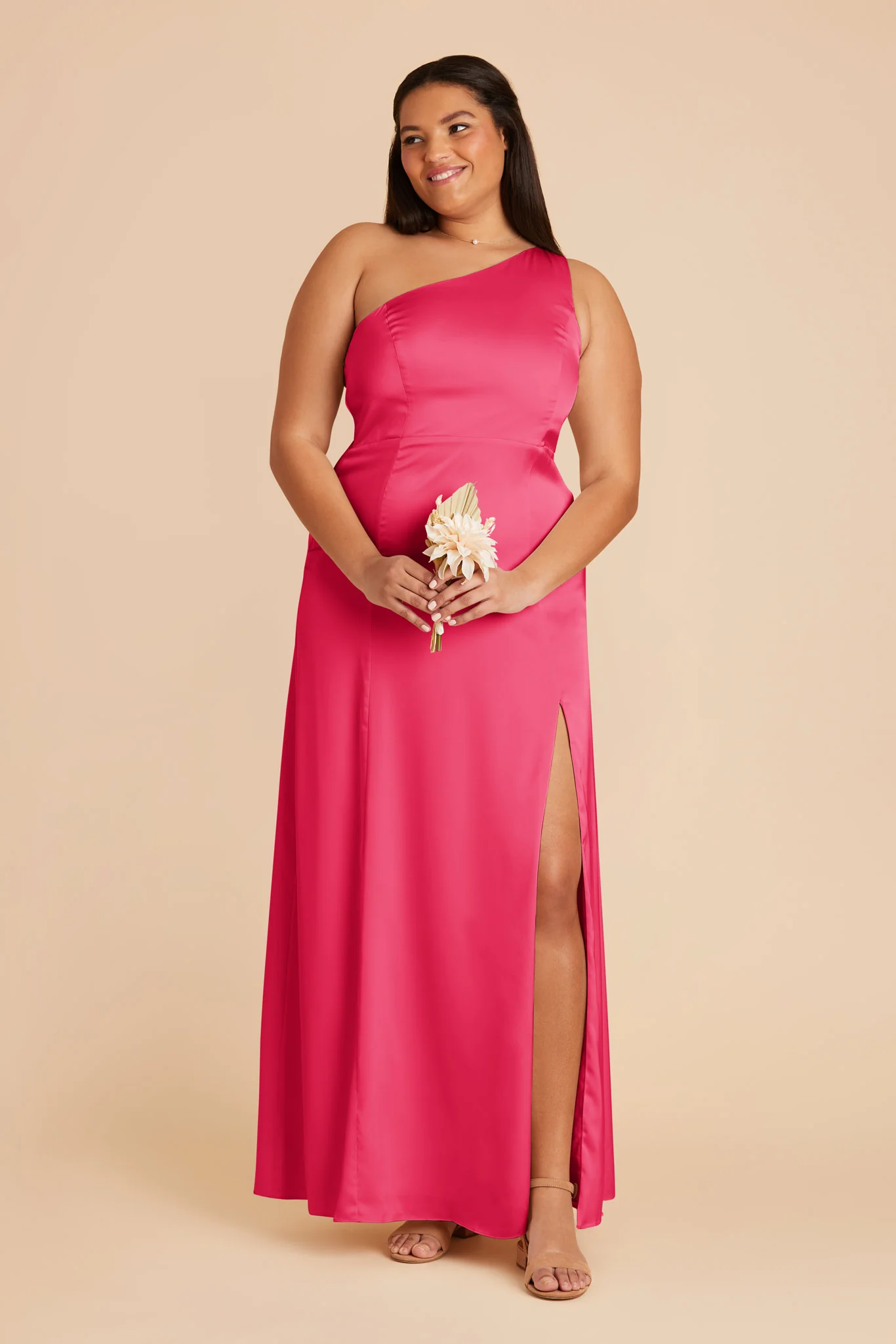 Kira Matte Satin Dress - Fuchsia - necksoother