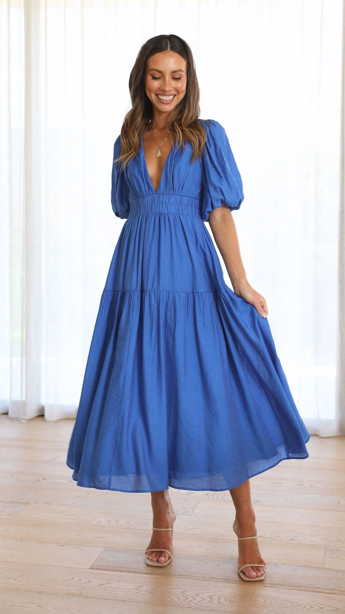 Erin Midi Dress - Cobalt Blue - necksoother