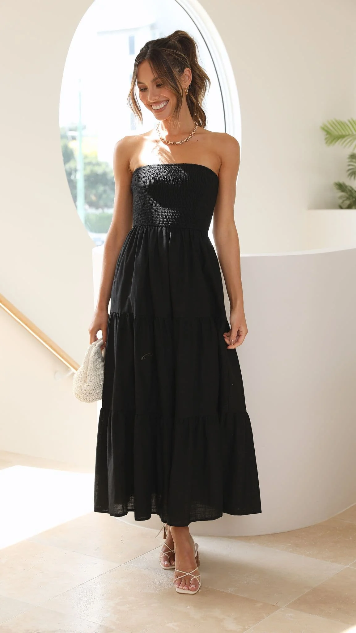 Brooke Maxi Dress - Black - necksoother