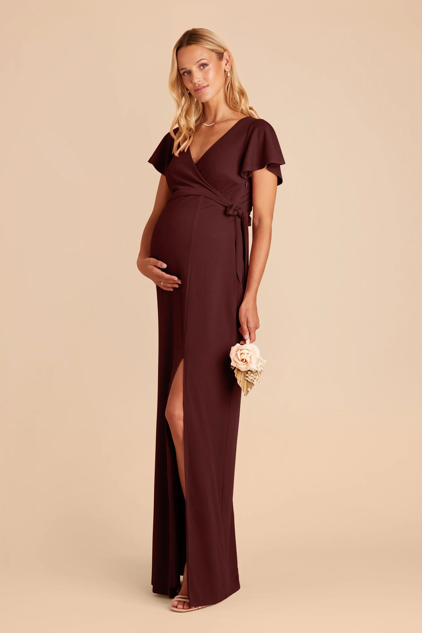 Yolanda Crepe Dress - Cabernet - necksoother