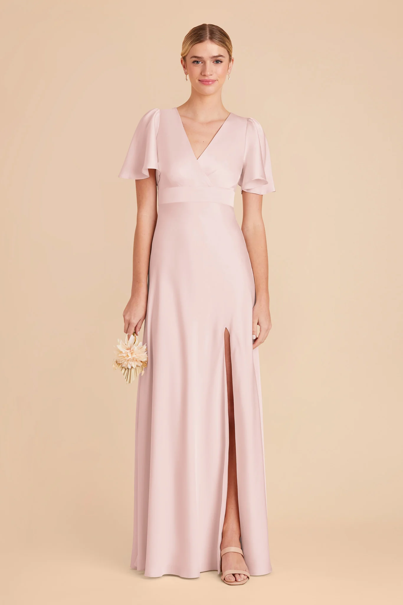 Marni Matte Satin Dress - Pale Blush - necksoother