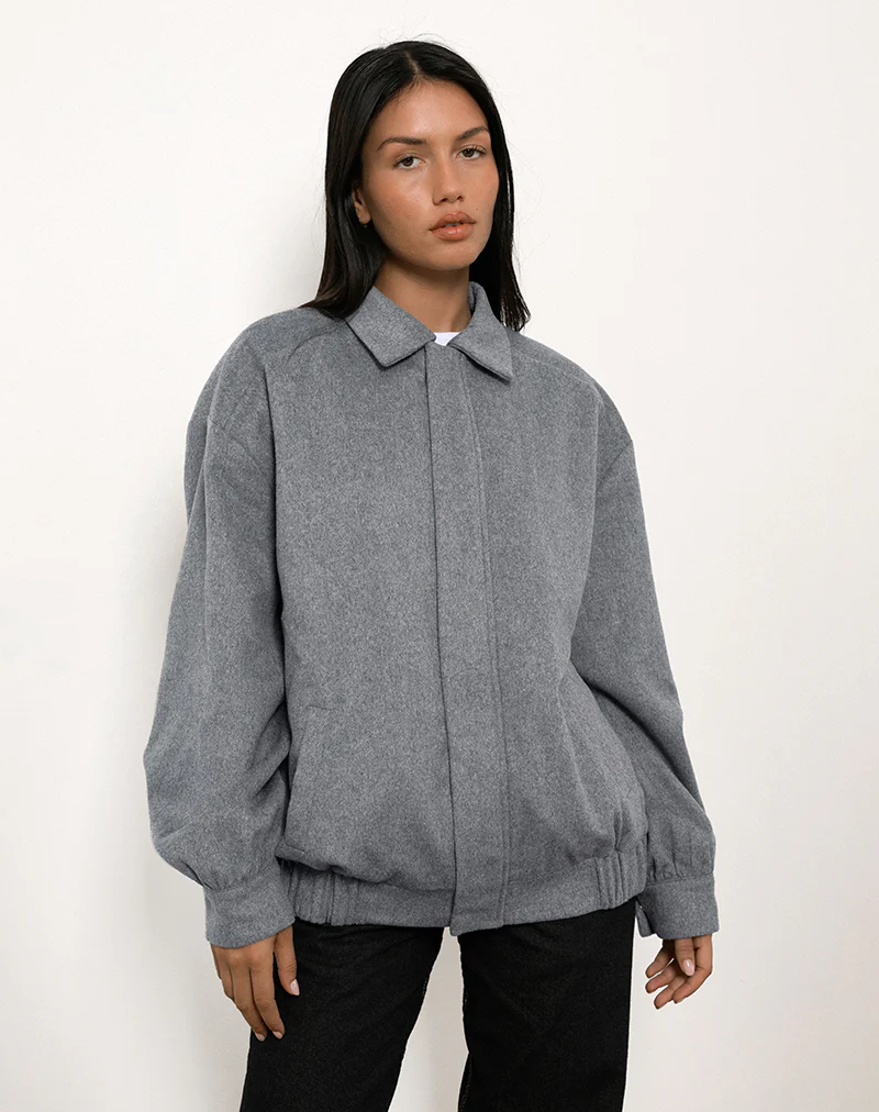 Karinta Jacket in Grey Marl Wool - necksoother