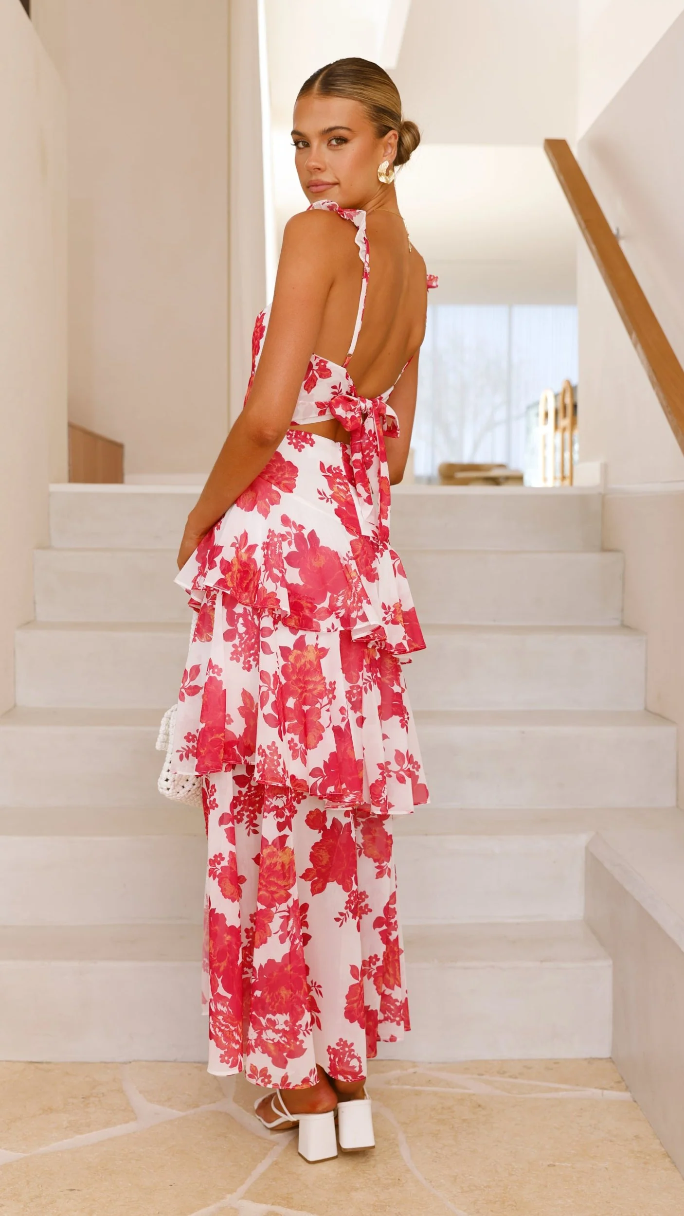 Achelle Maxi Dress - Red Floral - necksoother