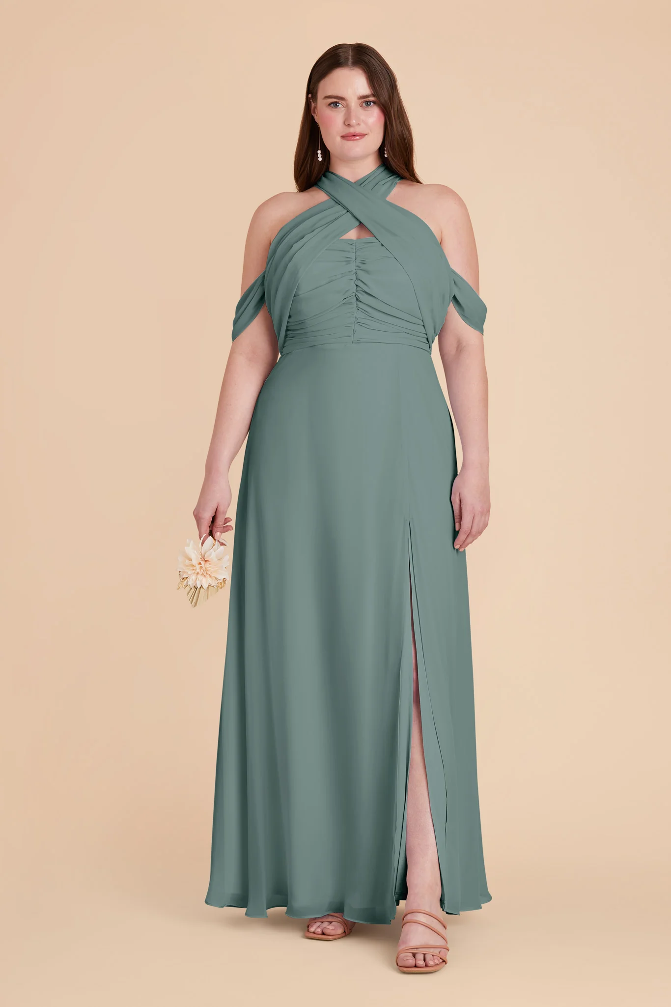 Cara Chiffon Dress - Sea Glass - necksoother